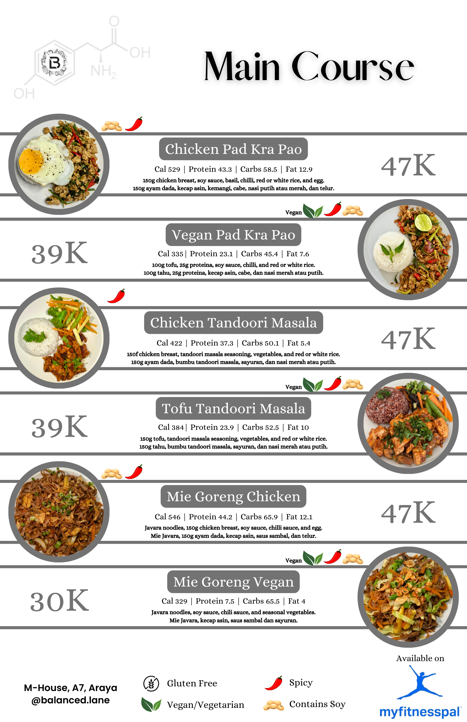 Main Course Menu Example Main Course - Balanced Lane